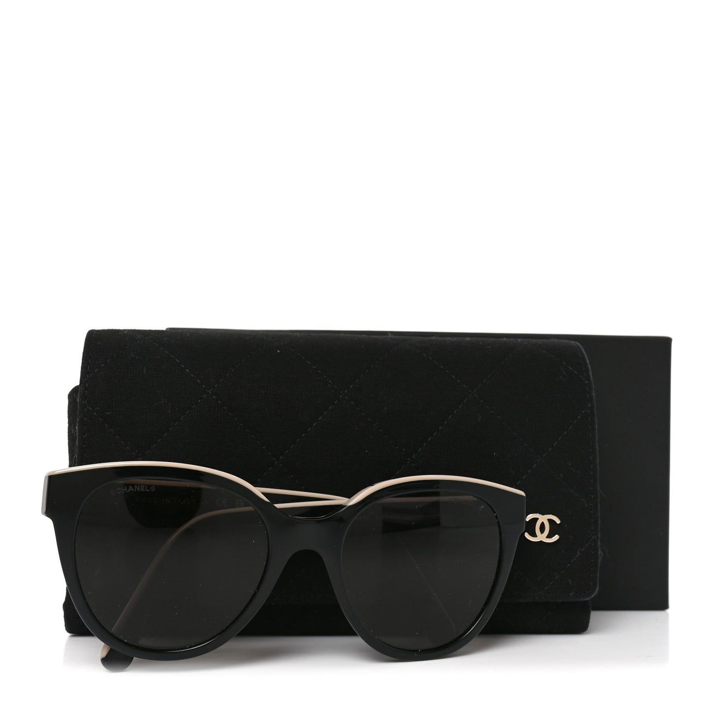 Acetate CC Butterfly Sunglasses 5414-A Black Beige