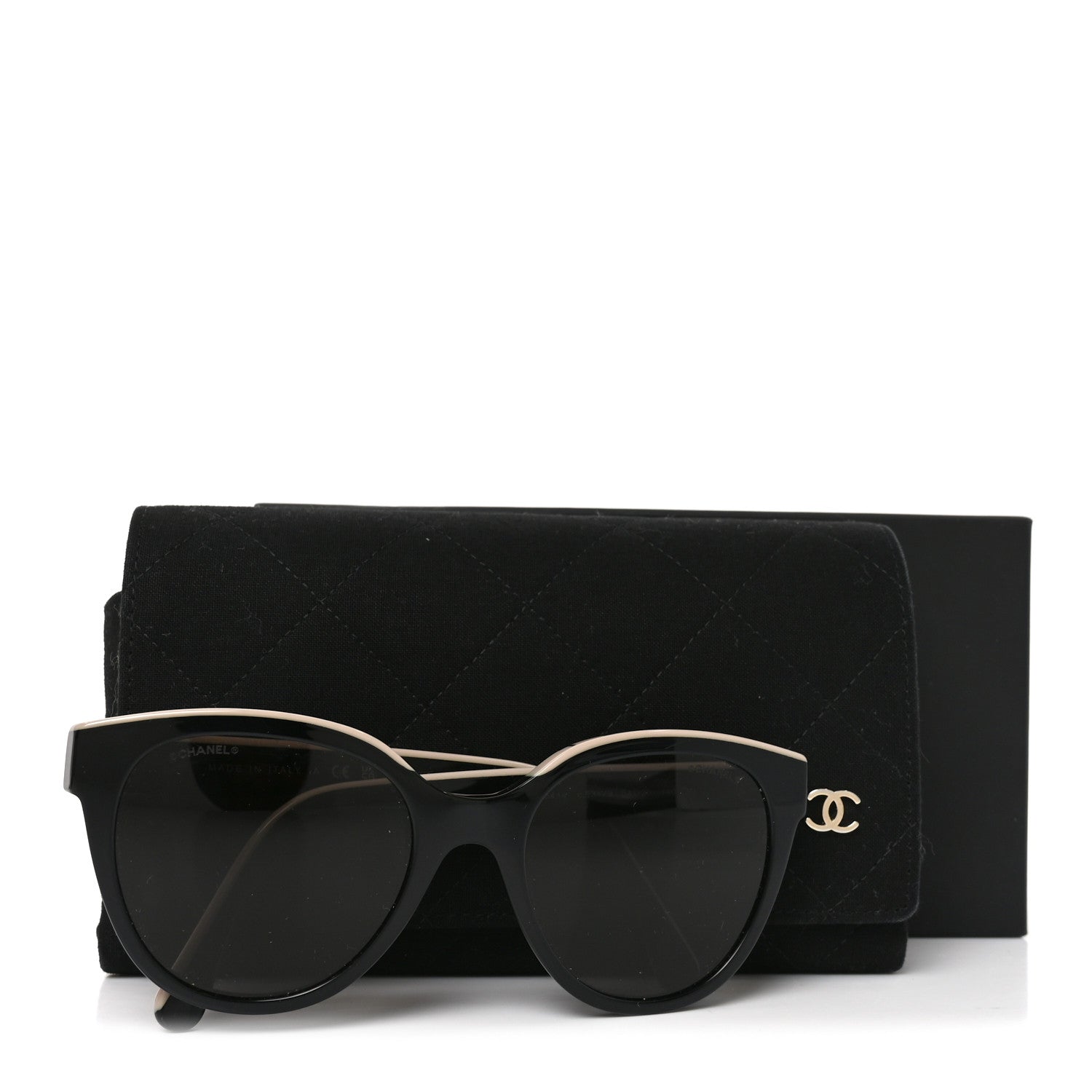Chanel Acetate CC Butterfly Sunglasses 5414-A Black Beige 7 of 7