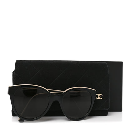 Chanel Acetate CC Butterfly Sunglasses 5414-A Black Beige 7 of 7