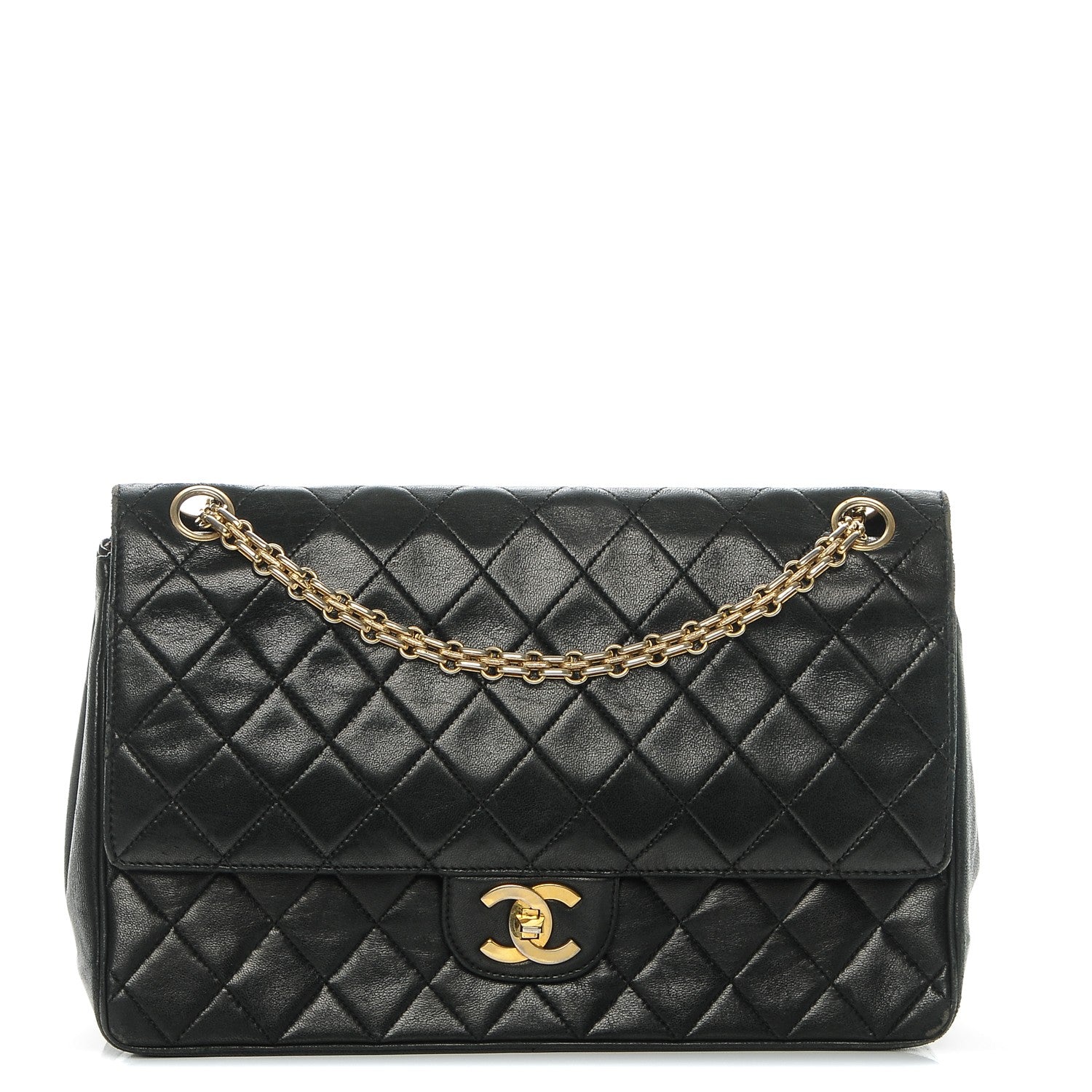 Chanel Lambskin Quilted Medium Bijoux Chain Double Flap Black 1 of 12