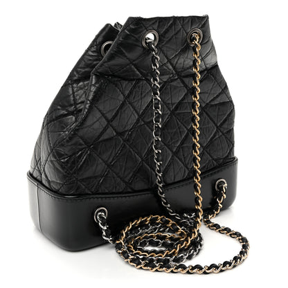 Chanel Aged Calfskin Quilted Small Gabrielle Backpack Black 3 of 11