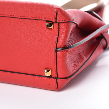 MCM Grained Calfskin Medium Milla Convertible Backpack Red 10 of 10