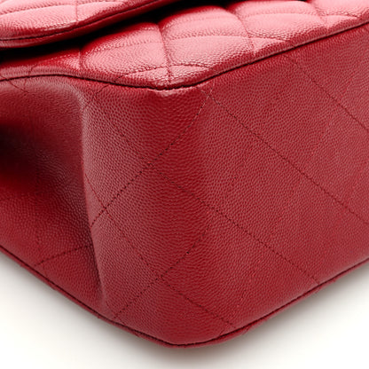 Chanel Caviar Quilted Jumbo Double Flap Dark Red 10 of 11