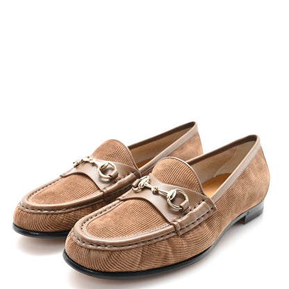 Gucci Corduroy Womens 1953 Horsebit Loafers 38 Velvety Camel 4 of 9