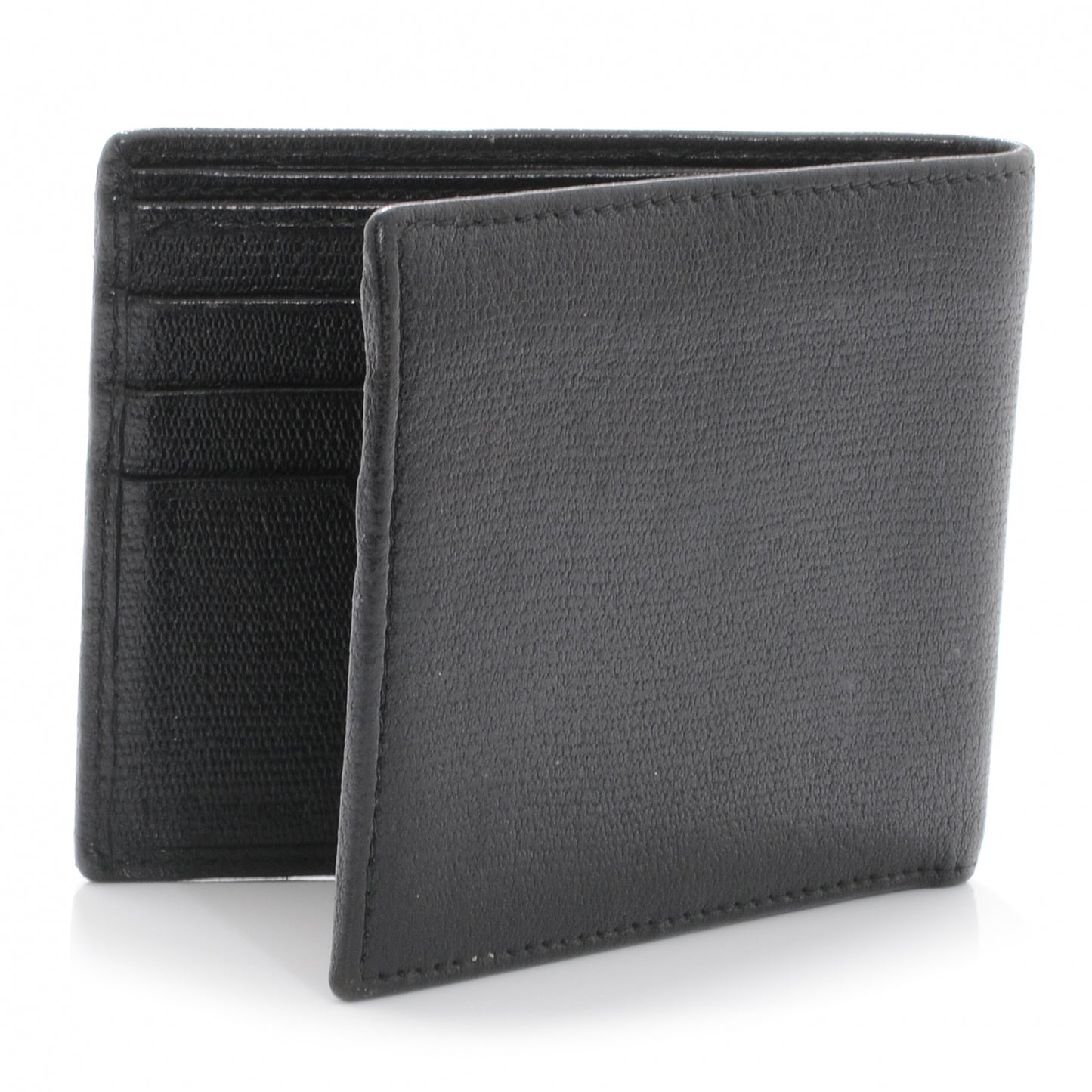 Mens Textured Leather Ycon Wallet Black
