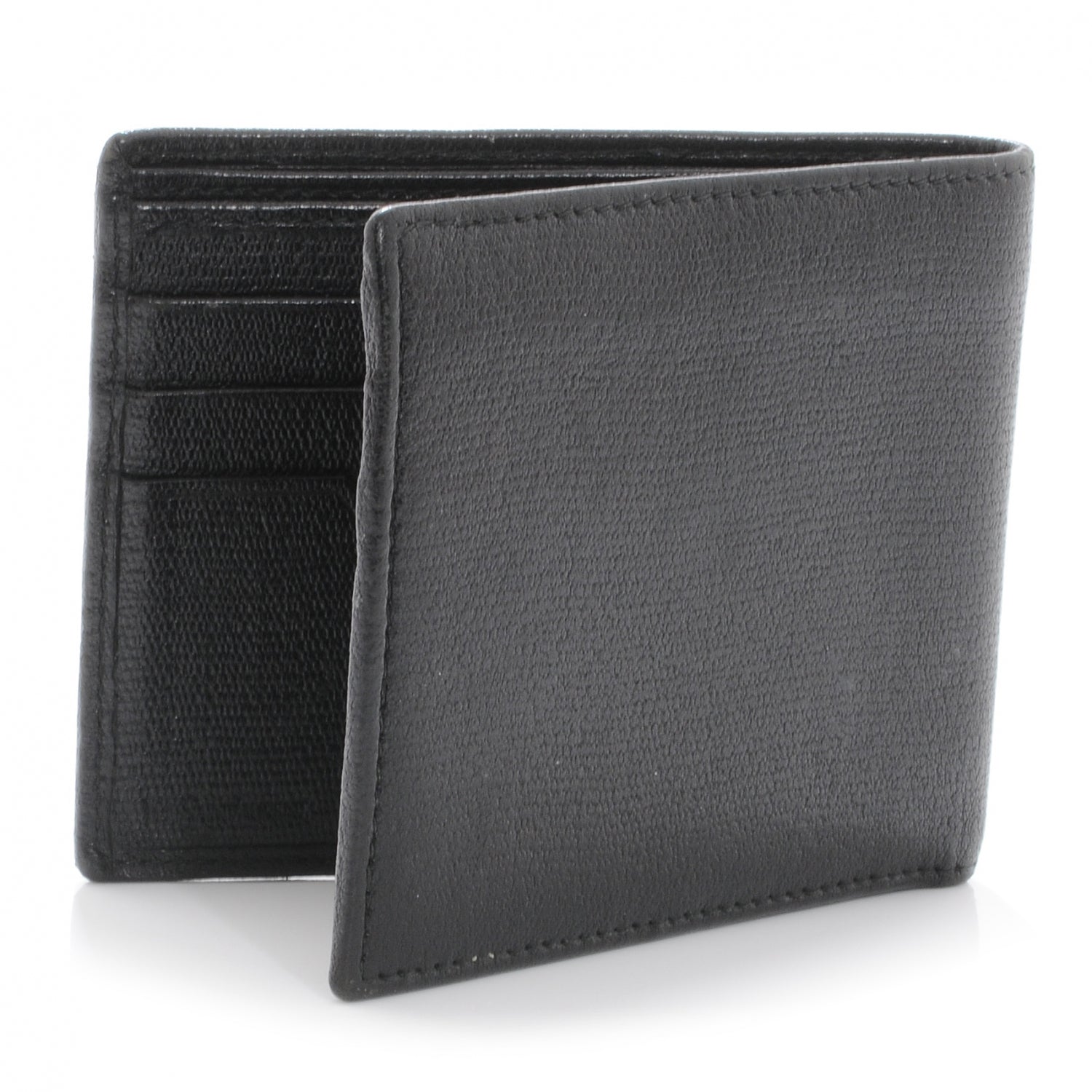 Saint Laurent Mens Textured Leather Ycon Wallet Black 3 of 6