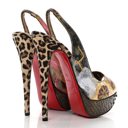 Christian Louboutin PVC Suede Winter Trash 150 Pumps 36 Leopard 4 of 12