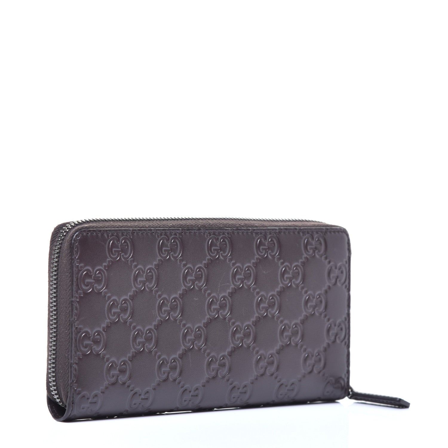 Gucci Guccissima Zip Around Wallet Dark Brown 3 of 8
