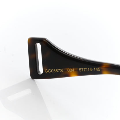 Gucci Web Aviator Sunglasses GG0587S Gold Tortoise 7 of 8