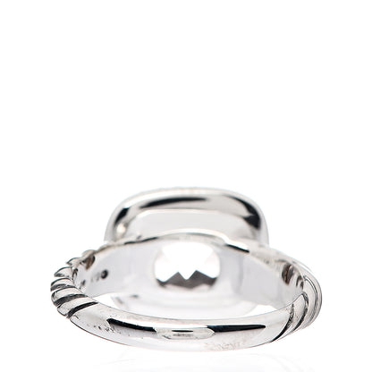 David Yurman Sterling Silver Diamond Morganite 10mm Noblesse Ring 54 7 3 of 4