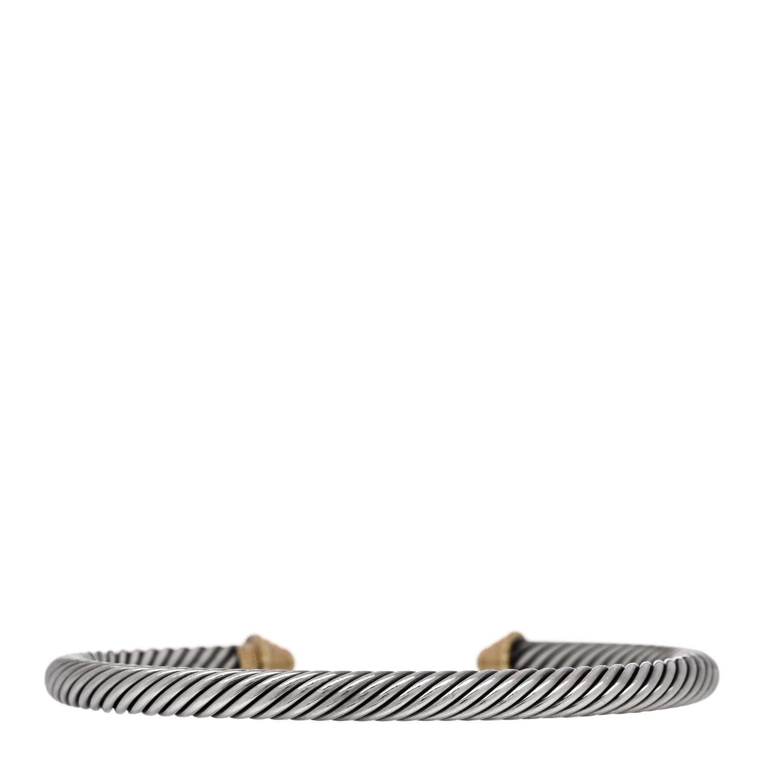 David Yurman Sterling Silver 14K Yellow Gold 5mm Cable Classics Bracelet 2 of 3