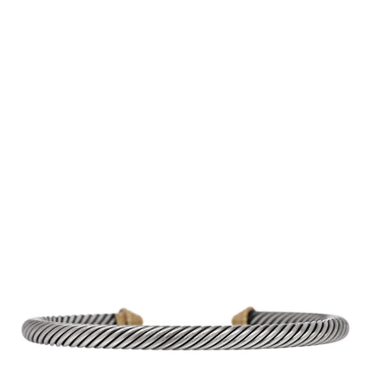 David Yurman Sterling Silver 14K Yellow Gold 5mm Cable Classics Bracelet 2 of 3