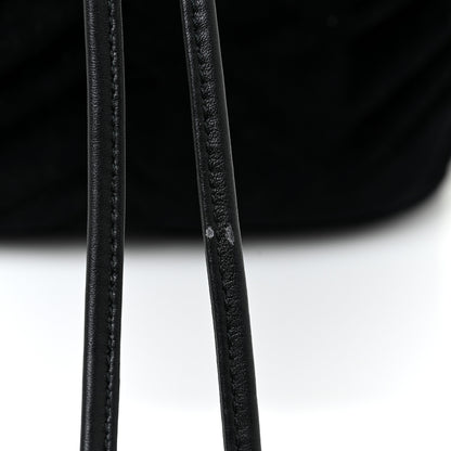 Gucci Velvet Matelasse GG Marmont Bucket Bag Black 10 of 12