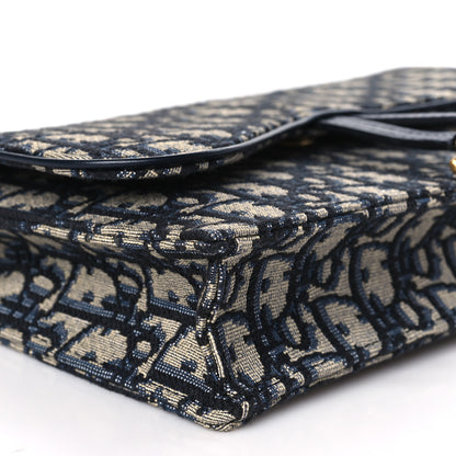 Christian Dior Oblique Saddle Chain Pouch Blue 7 of 9