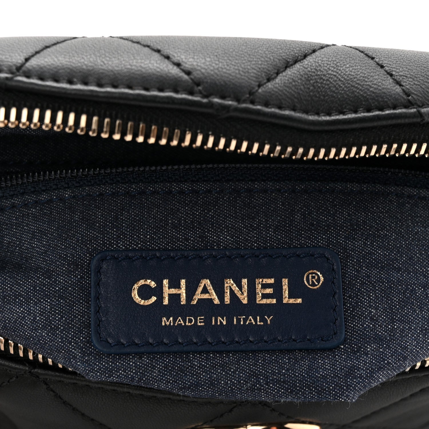 Chanel Lambskin Quilted Resin Bi-Color Waist Bag Fanny Pack Black 6 of 10