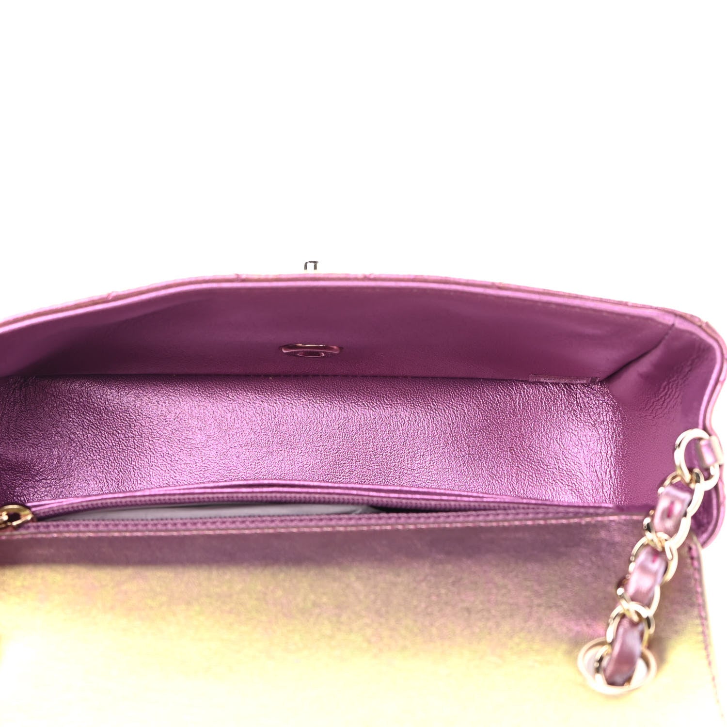 Chanel Iridescent Lambskin Quilted Mini Rectangular Flap Purple 5 of 10