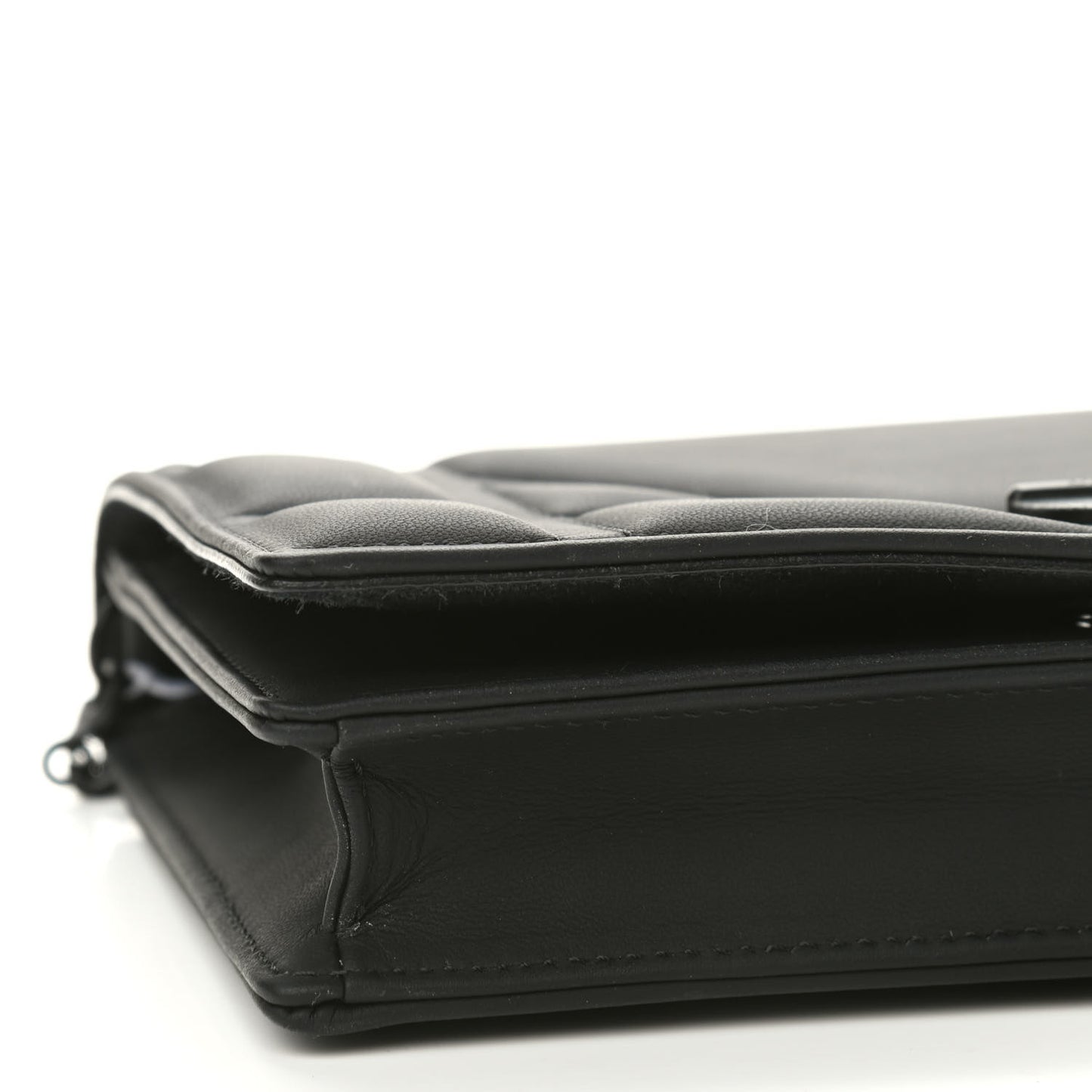 Ultra Matte Calfskin Diorama Wallet on Chain Pouch Black