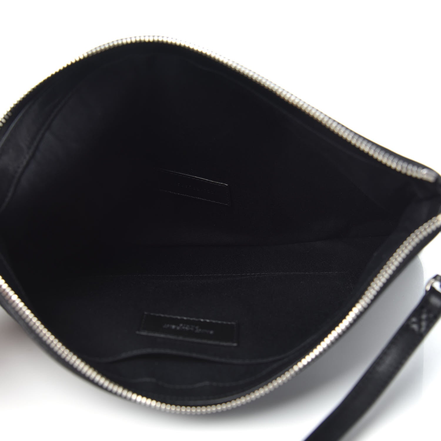 Saint Laurent Linen Canvas Rive Gouche Zipped Pouch Black 4 of 7