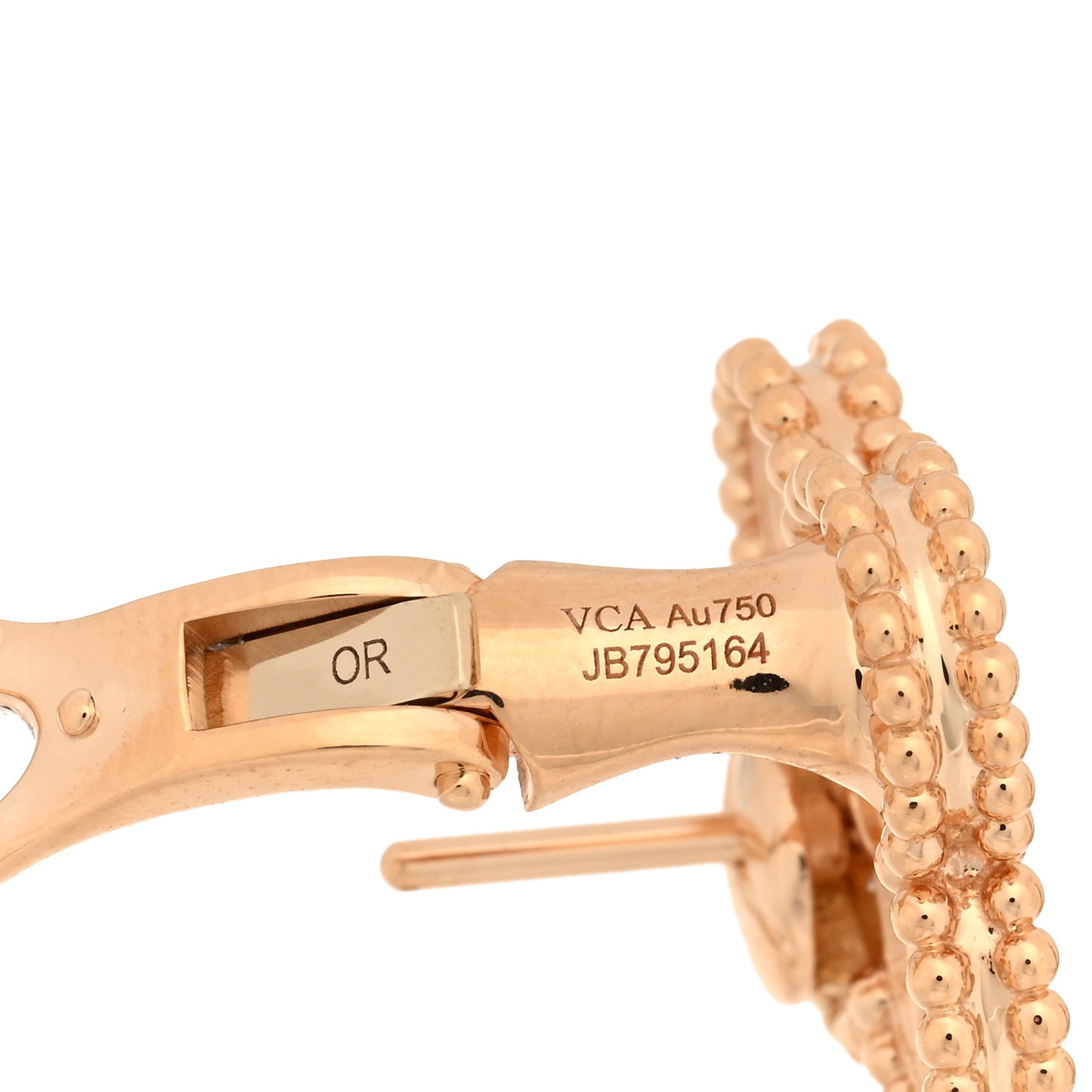 18K Rose Gold Diamond Vintage Alhambra Earrings