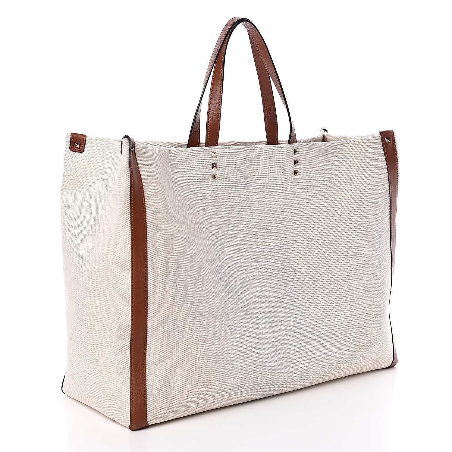 Valentino Garavani Canvas VLTN Print Large Tote Natural 3 of 9