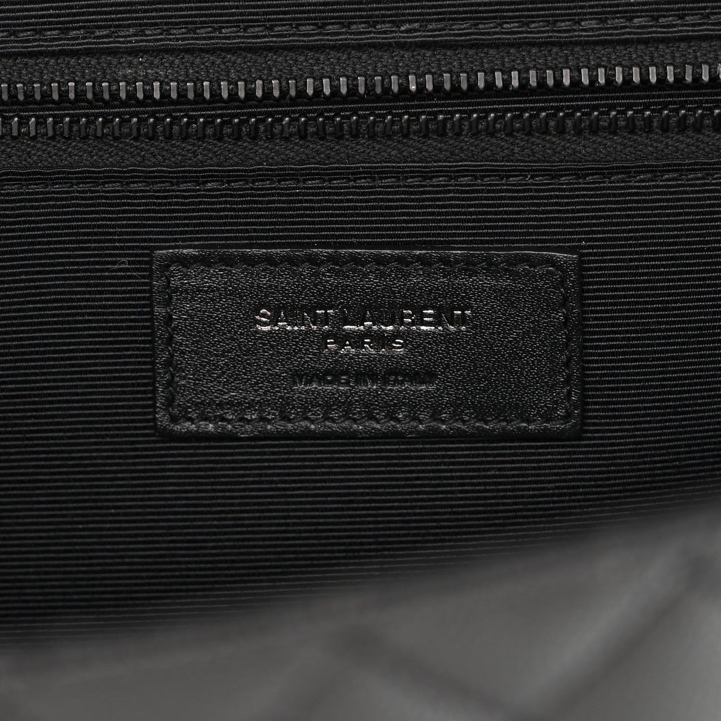 Grain De Poudre Textured Mixed Matelasse Large Triquilt Monogram Monochrome Satchel Black