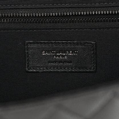 Saint Laurent Grain De Poudre Textured Mixed Matelasse Large Triquilt Monogram Monochrome Satchel Black 6 of 10