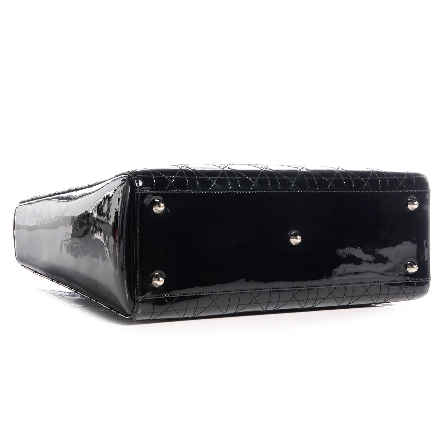Christian Dior Patent Cannage Large Lady Dior Black 4 of 7