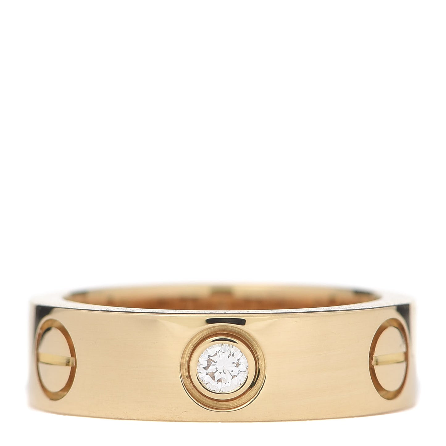 18K Yellow Gold 3 Diamond 5.5mm LOVE Ring 50 5.25