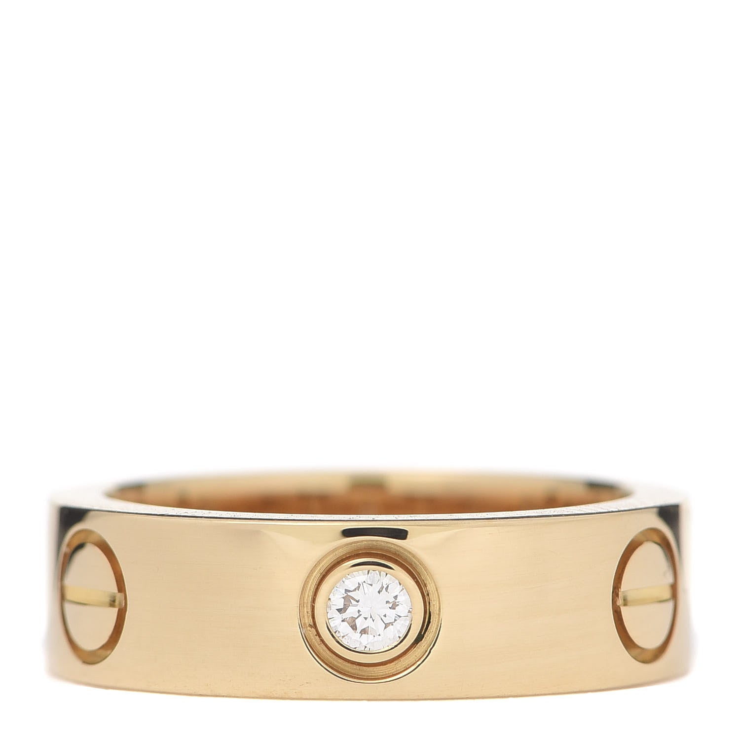 Cartier 18K Yellow Gold 3 Diamond 5.5mm LOVE Ring 50 5.25 3 of 5