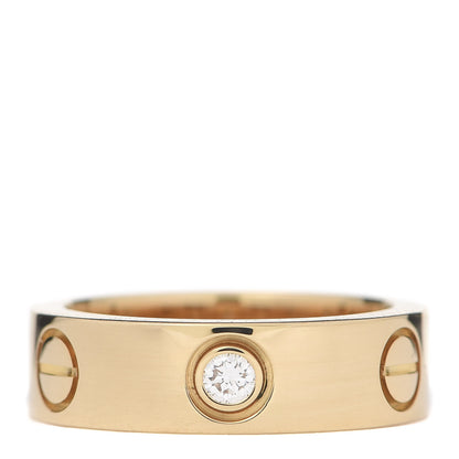 Cartier 18K Yellow Gold 3 Diamond 5.5mm LOVE Ring 50 5.25 3 of 5