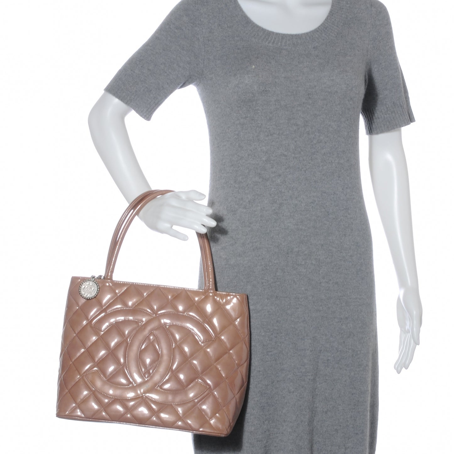 Patent Medallion Tote Pink