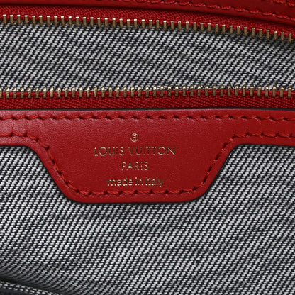 Louis Vuitton Denim Damier Monogram Onthego Blue Rouge 6 of 9