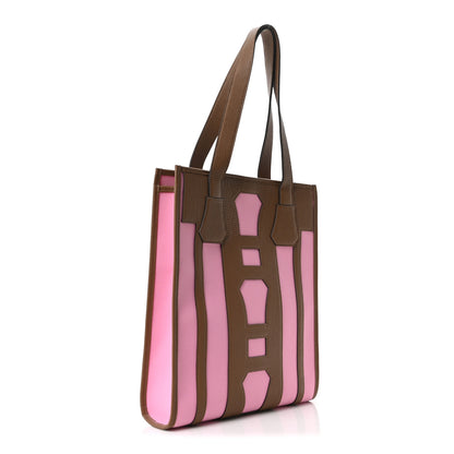 Hermes Canvas Calfskin Petit H Bell Tote Bag Rose Gold 3 of 9