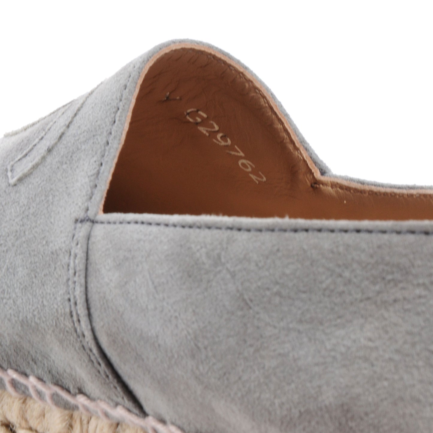Suede Lambskin Espadrilles Grey Black 37