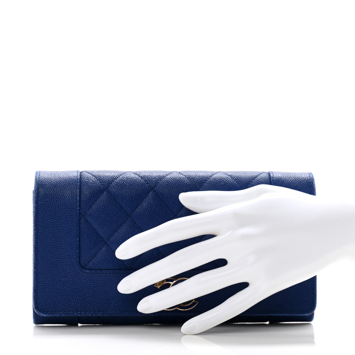 Chanel Caviar Quilted Mademoiselle Vintage Flap Wallet Blue 2 of 11