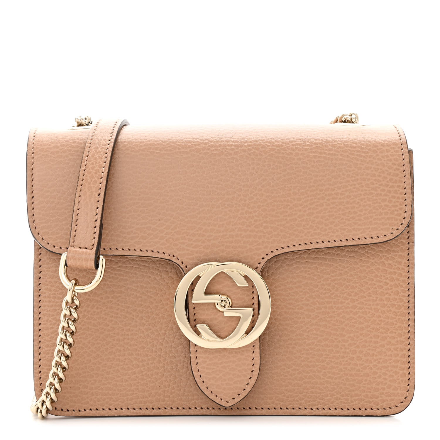 Gucci Dollar Calfskin Small Interlocking G Shoulder Bag Camelia 1 of 10