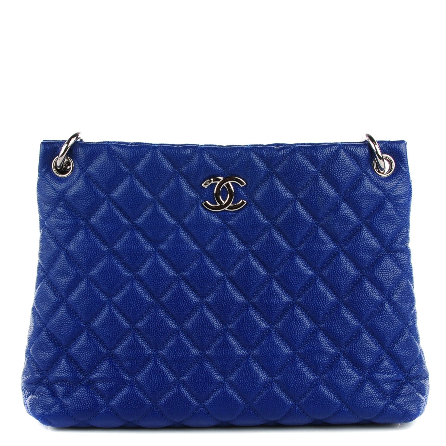 Caviar Quilted Easy Zip Tote Cobalt Blue