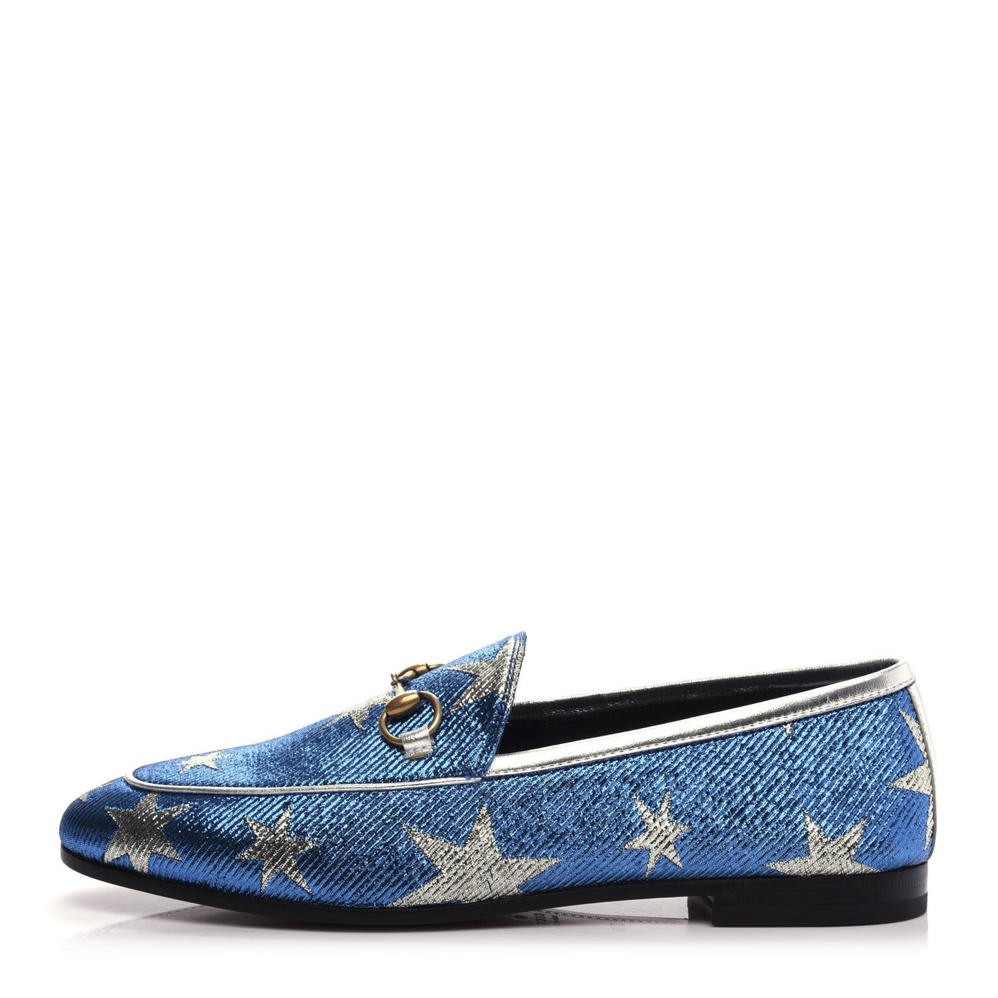 Lurex Calfskin Starry Sky Womens Jordaan Loafers 36.5 Bluette Silver