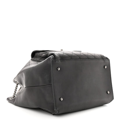 Chanel Calfskin Stitched Large Urban Luxury Drawstring Backpack Black 4 of 14