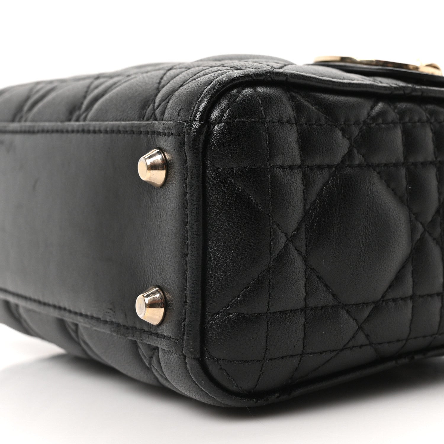 Christian Dior Lambskin Cannage Mini Lady Dior Black 9 of 9