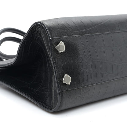 Jimmy Choo Crocodile Embossed Calfskin Riley Tote Black 8 of 10