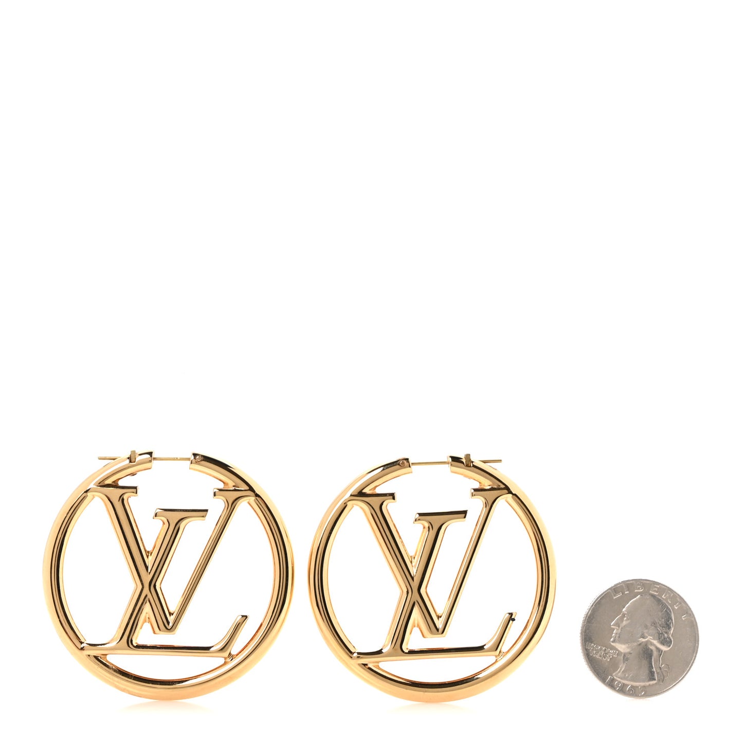 Metal Louise Hoop Earrings Gold