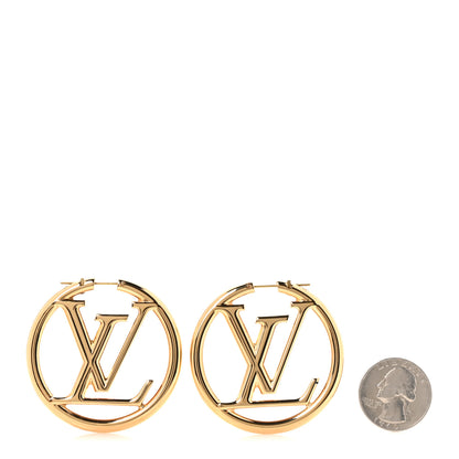 Louis Vuitton Metal Louise Hoop Earrings Gold 2 of 4