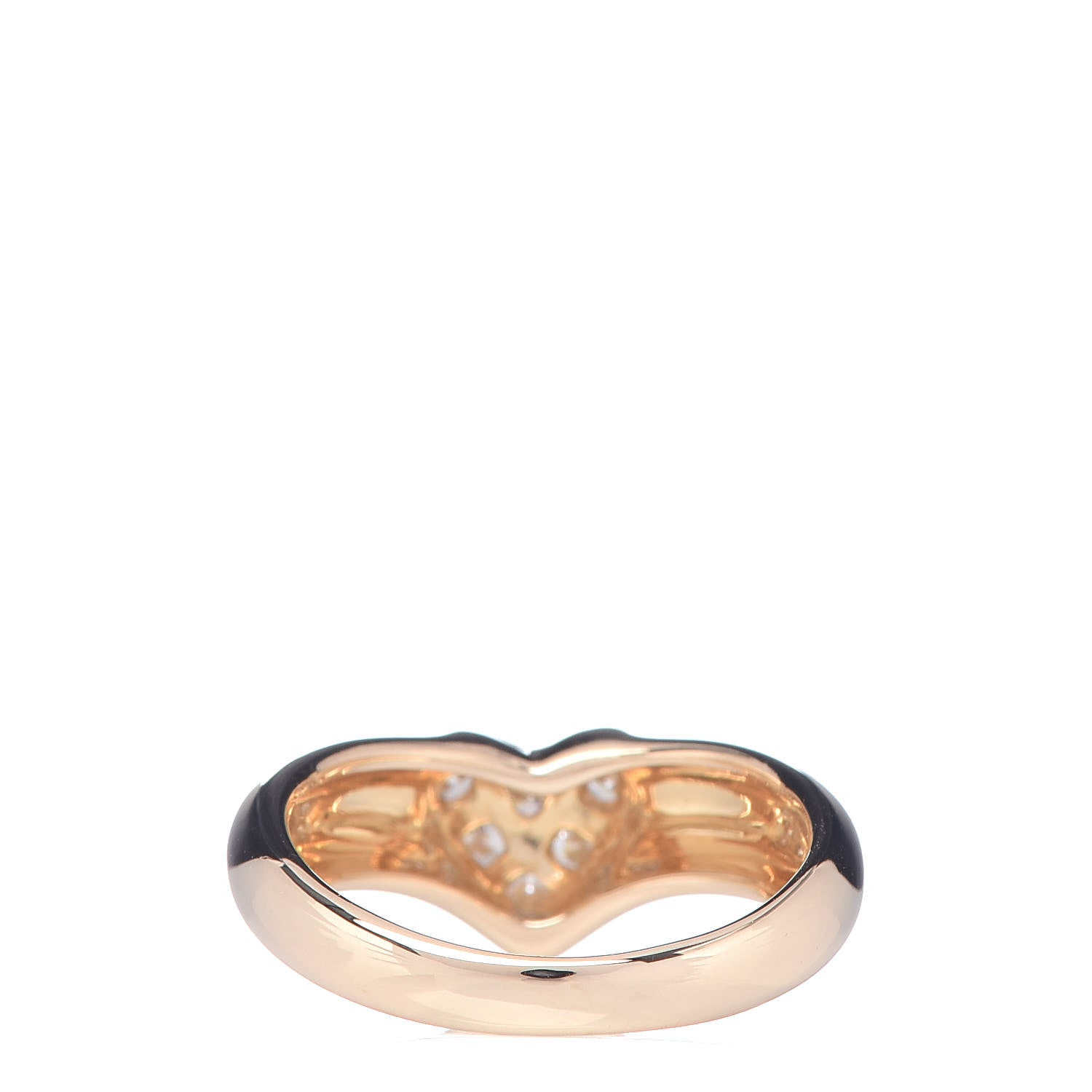 Tiffany 18K Yellow Gold Diamond Heart Band Ring 49 5 4 of 6