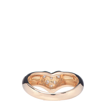 Tiffany 18K Yellow Gold Diamond Heart Band Ring 49 5 4 of 6