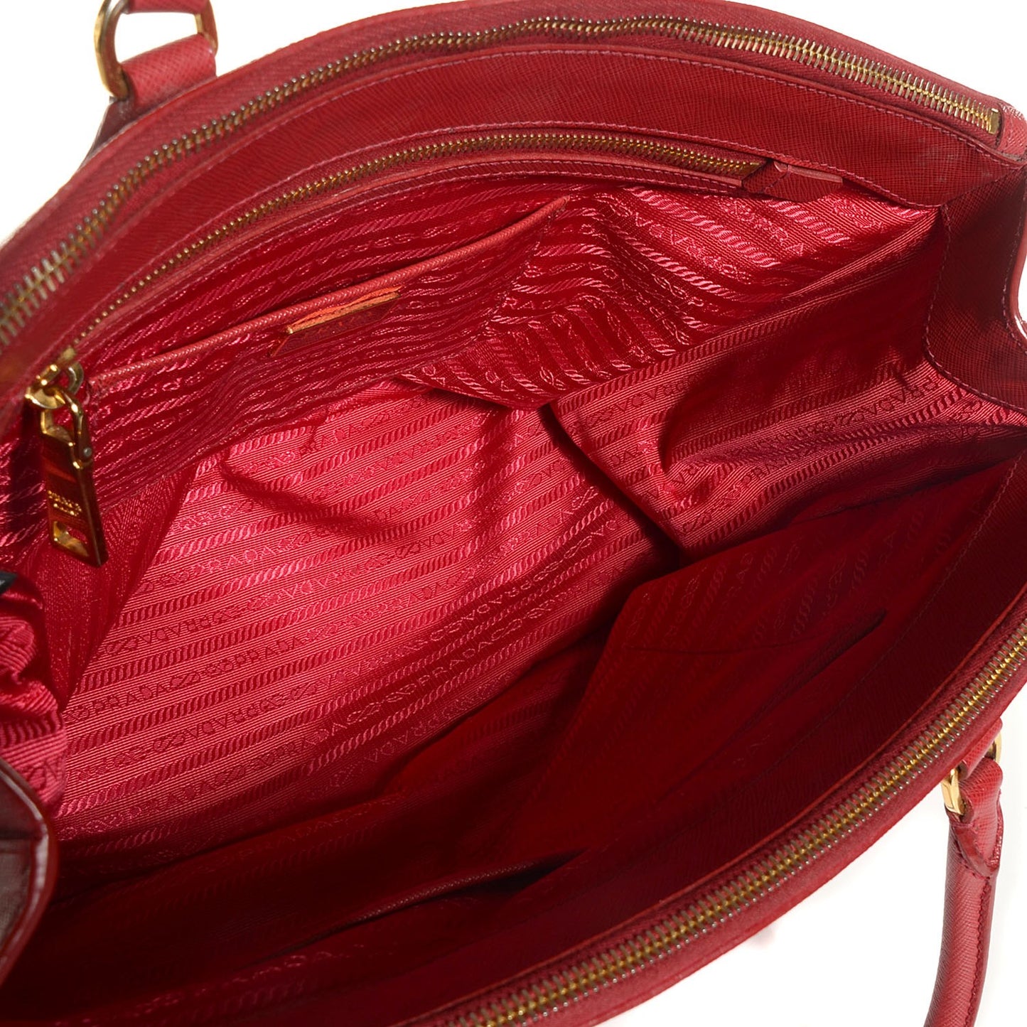 Saffiano Large Galleria Double Zip Tote Fuoco