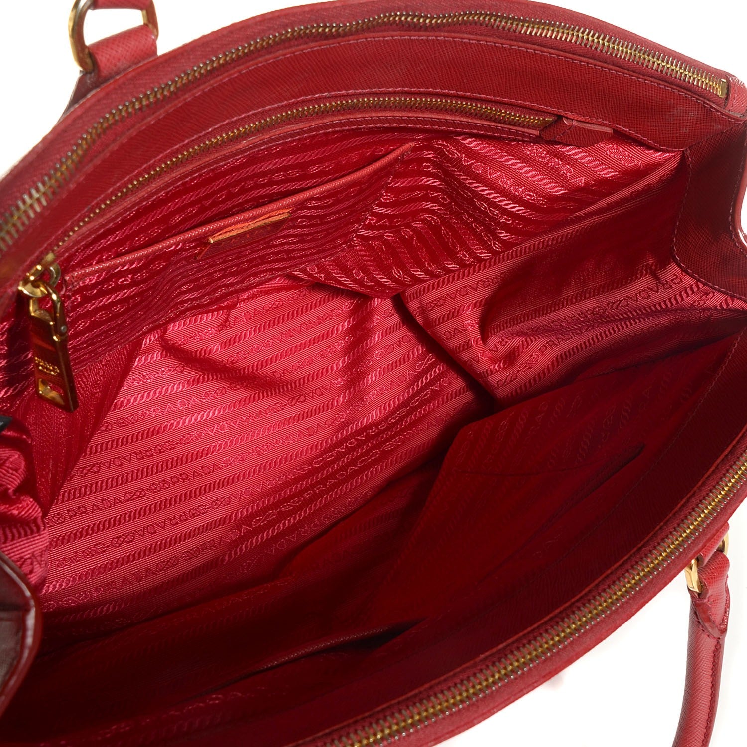 Prada Saffiano Large Galleria Double Zip Tote Fuoco 5 of 10