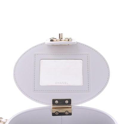 Chanel Lambskin Resin Elegant Chain Vanity Case White 10 of 12