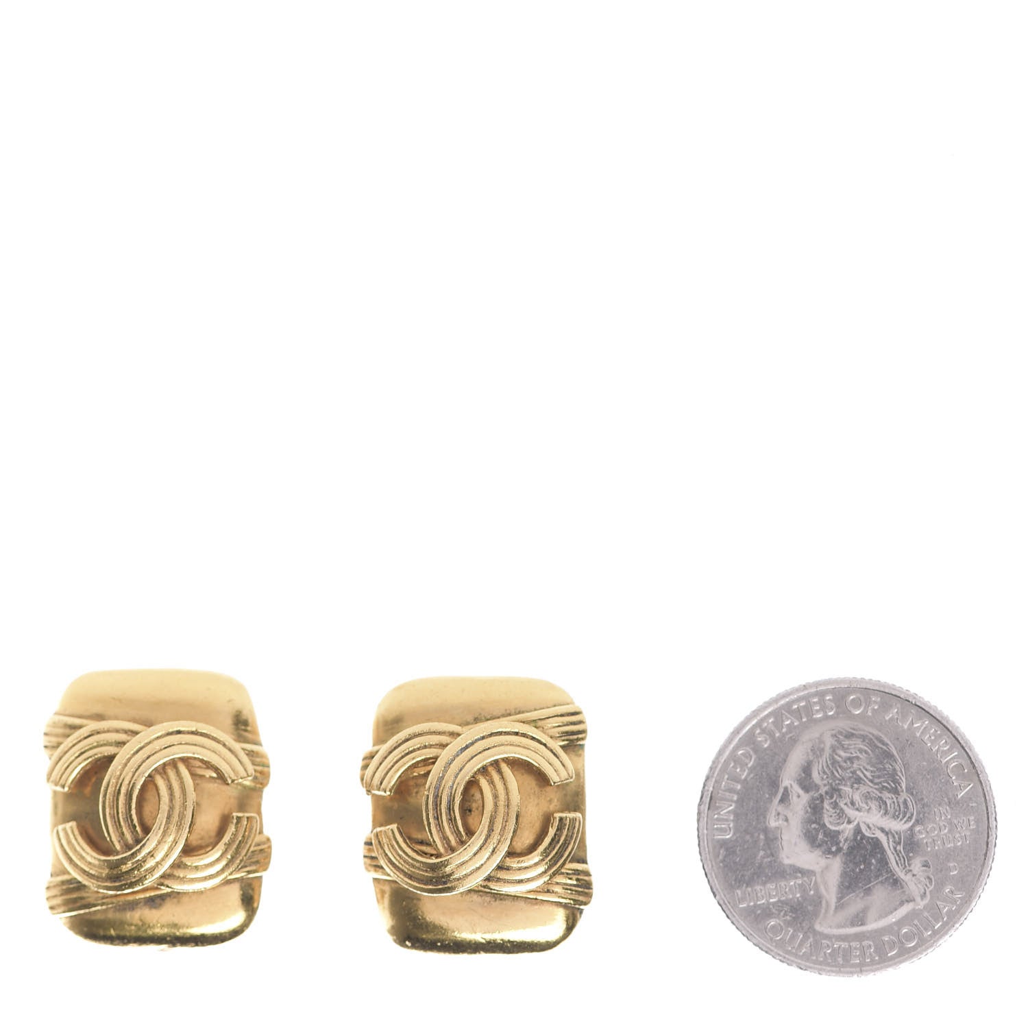 Chanel CC Clip On Earrings Gold 2 of 5
