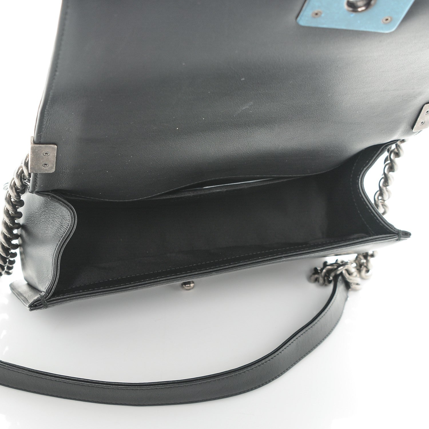 Chanel Calfskin Chevron Quilted Medium Boy Flap Black 5 of 7